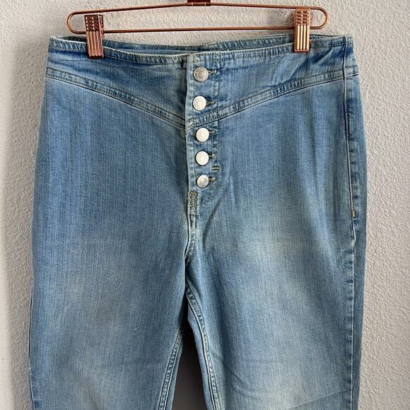 Free People We The Free Tex Slim High Rise Button Fly Jean 28 - Picture 2 of 8
